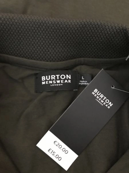 Burton Menswear Khaki Green Zip Up T-Shirt