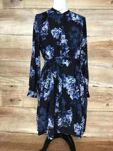 French Connection Utility Blue Floral Print Dress