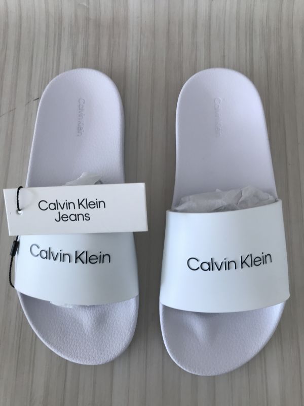 Calvin Klein White Sliders