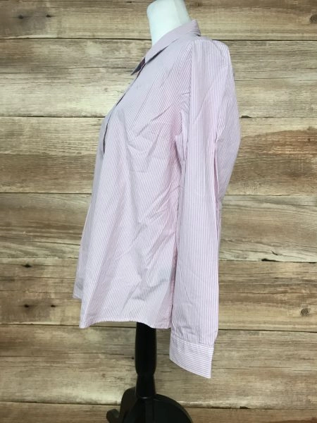 Crew Clothing Company Pink and White Striped Classic Fit Shirt