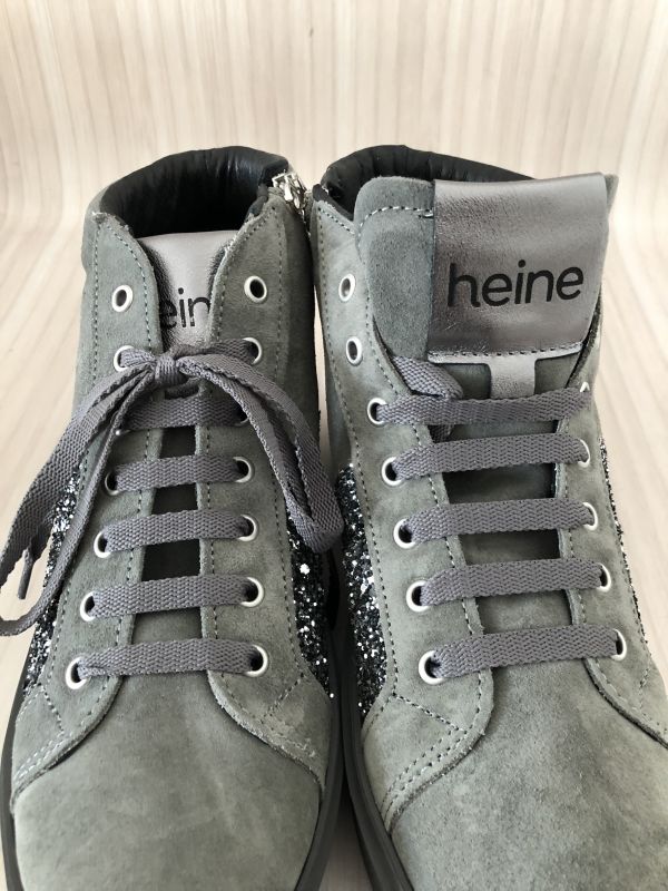 heine Grey Glitter Wedge Trainer Boot