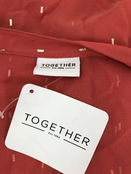 Together Sheer Coral Tie Up Blouse