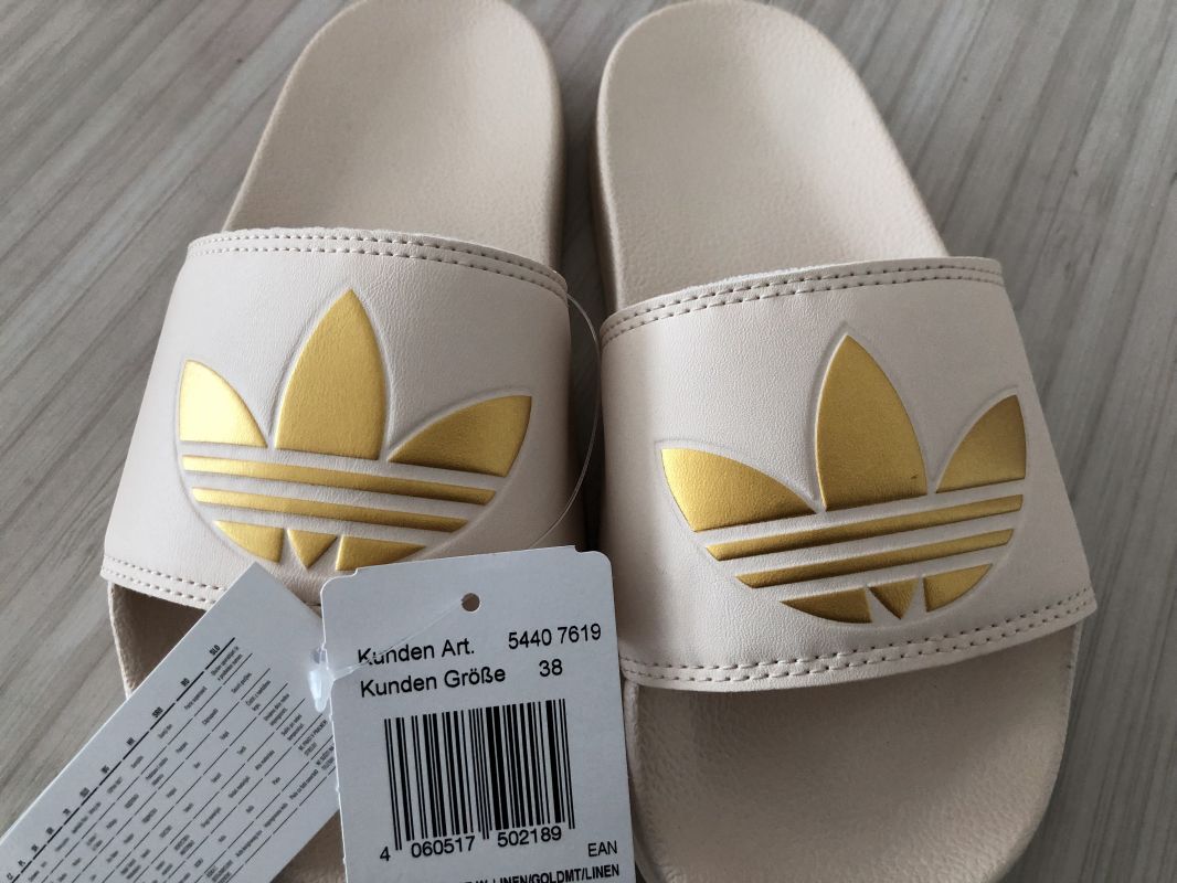 Adidas Sand/Gold Sliders