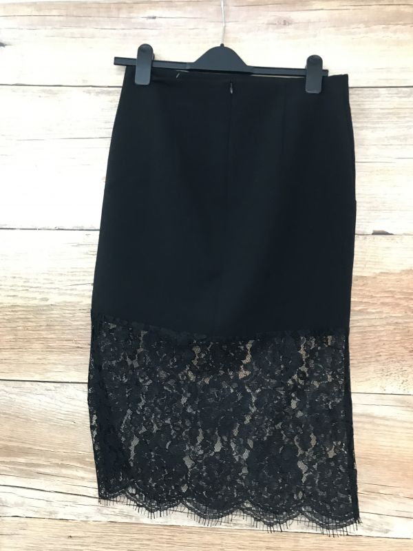Black Skirt with floral netting