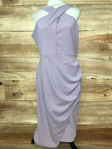Quiz Purple Halter Neck Midi Dress