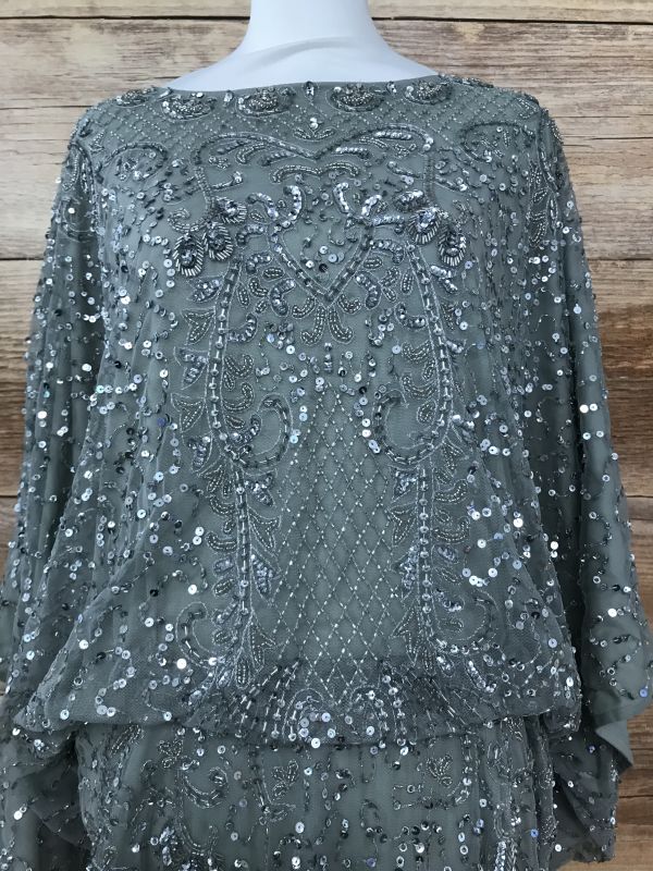 Joanna Hope Green Dress with Silver Sequin Detail