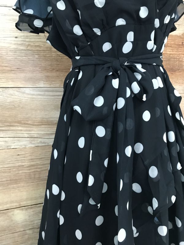 Joanna Hope Black Dress with White Polka Dots