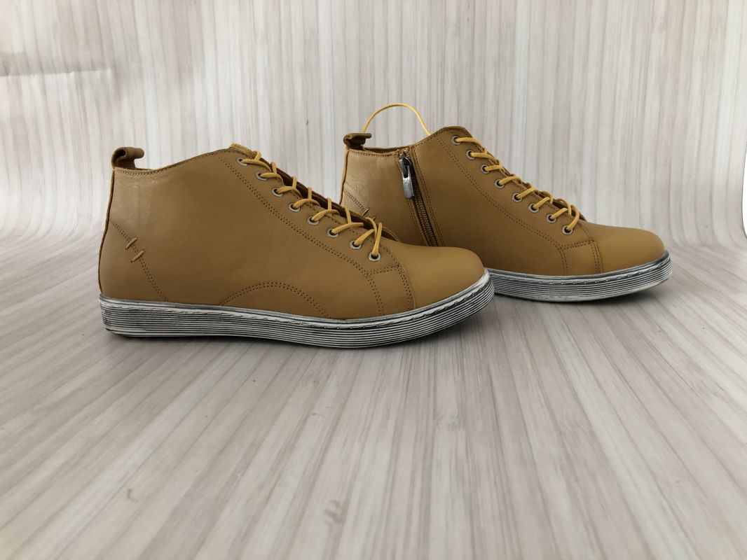 Andrea Conti Mustard Lace-up ankle boots