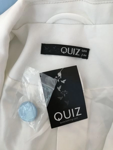 Quiz White and Blue Block Colour Oversize Blazer