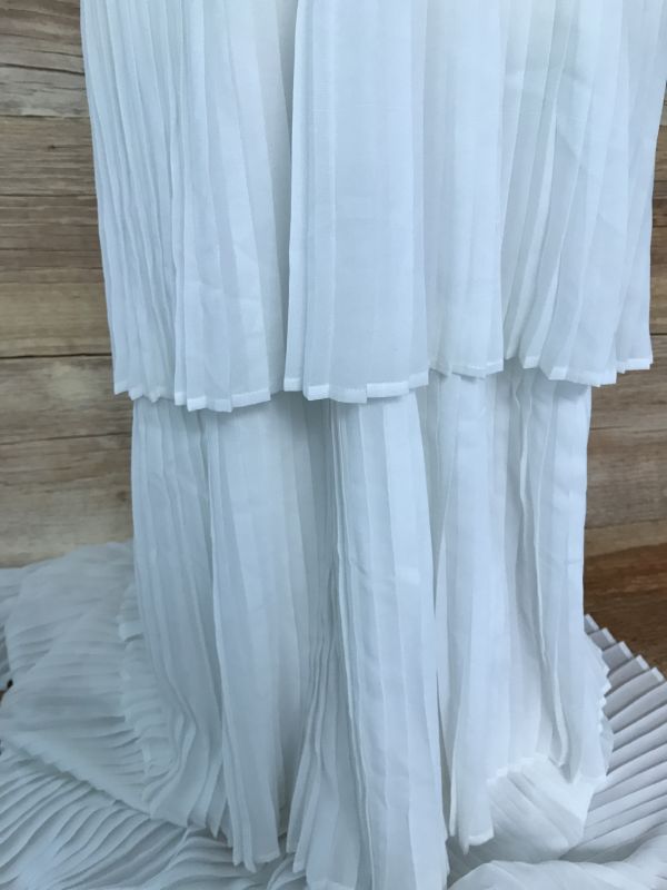 Joanna Hope White Frill Wedding Dress with Beaded Bodice