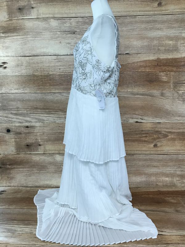Joanna Hope White Frill Wedding Dress with Beaded Bodice