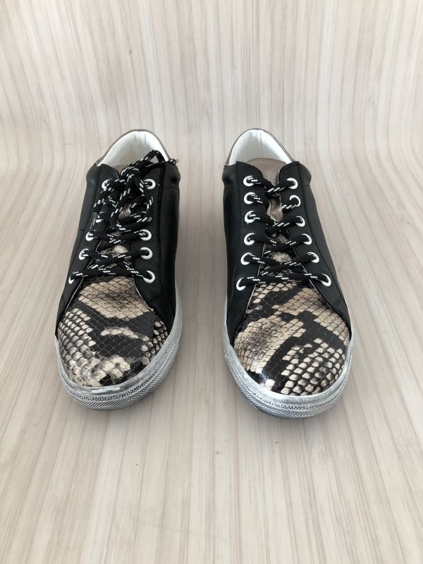 Andrea Conti Black/Snakeskin Lace Up Trainers