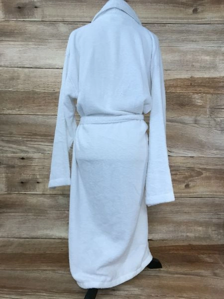 White Cotton Long Sleeve Dressing Gown