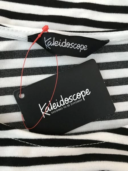 Kaleidoscope Black and White Striped Shift Dress with Pockets