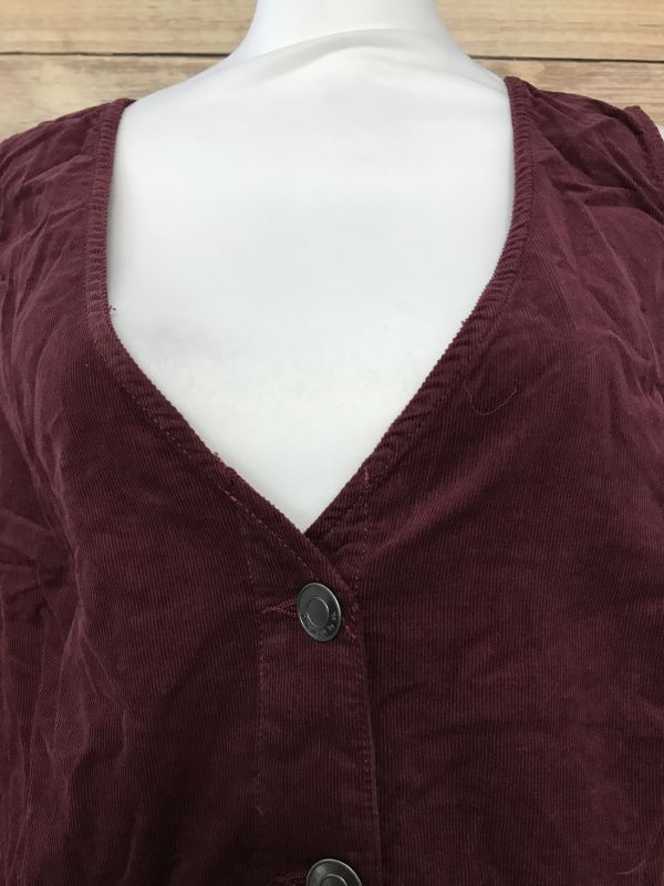 Simply Be Burgundy Corduroy Pinafore Dress with Pockets