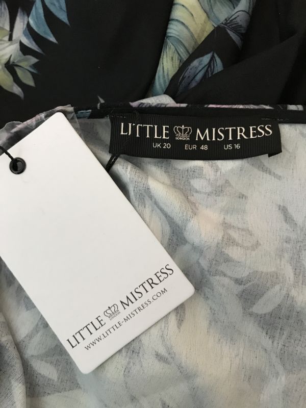 Little Mistress Black Printed Wrap Dress