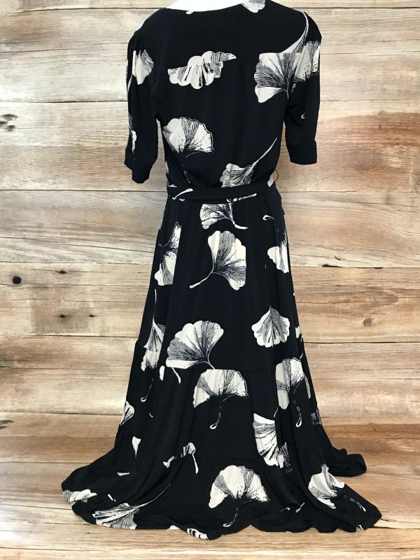 Joanna Hope Formal Black and Cream Print Long Length Dress