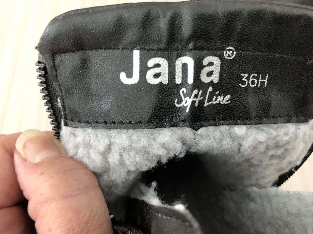 SOFT LINE [JANA] Black Toucan Womens Ankle Boots