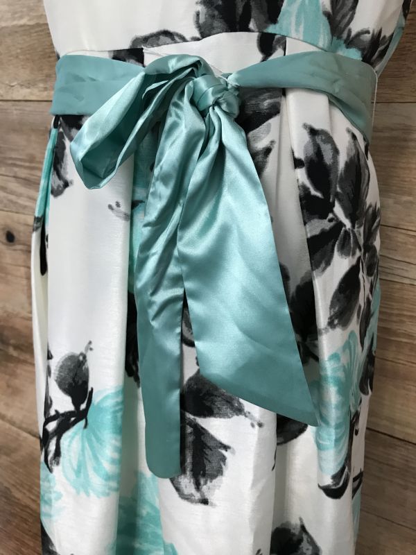 Joanna Hope White and Turquoise Formal dress