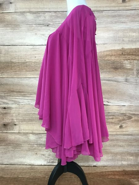 Star by Julien Macdonald Hot Pink Poncho Bat Wing Sleeve Sheer Top with Cami
