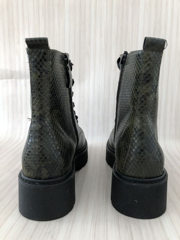 Esprit Black/Khaki Croc Style Ankle Boots