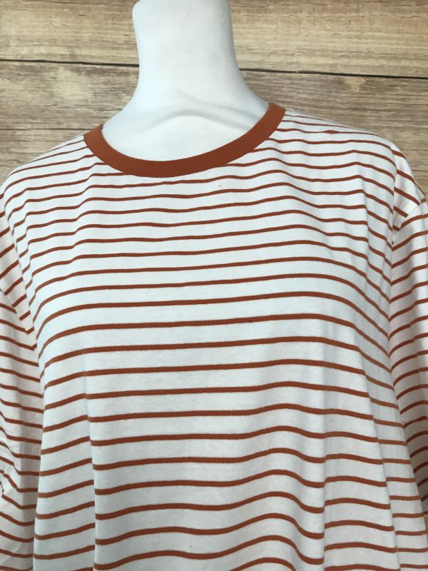 Jacamo Orange and White Striped T-Shirt