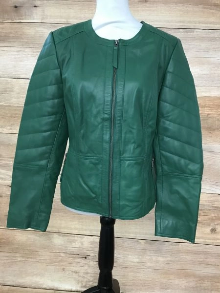 Heine Green Leather Biker Jacket