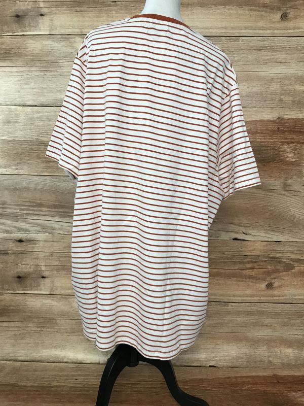 Jacamo Orange and White Striped T-Shirt