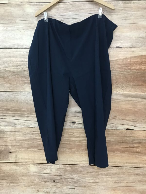 Sheego Navy Cropped Chino Trousers