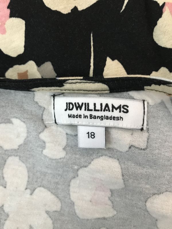 JD Williams Black Top with Cream Flower Print