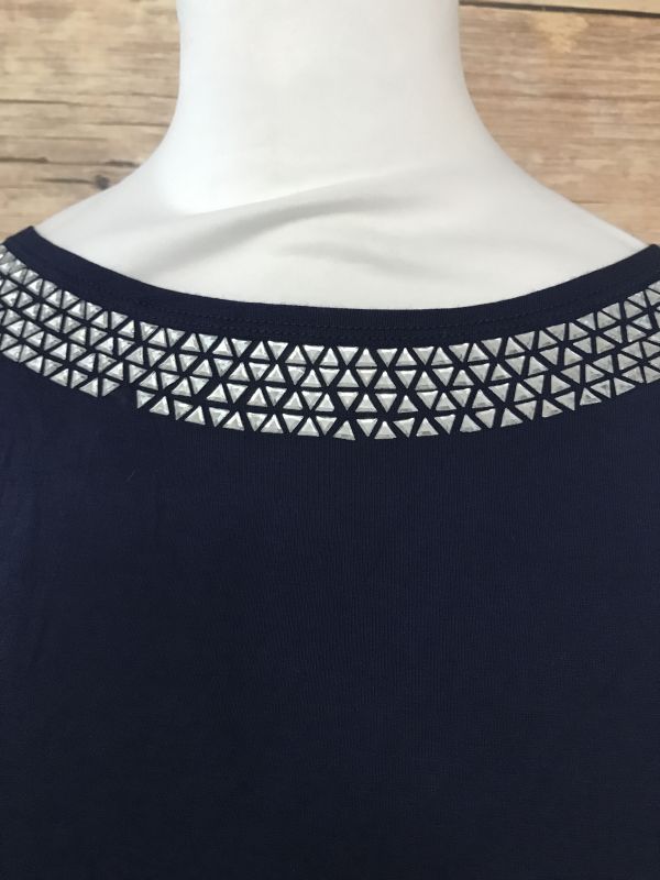 Julipa Navy Top with Silver Embellishment