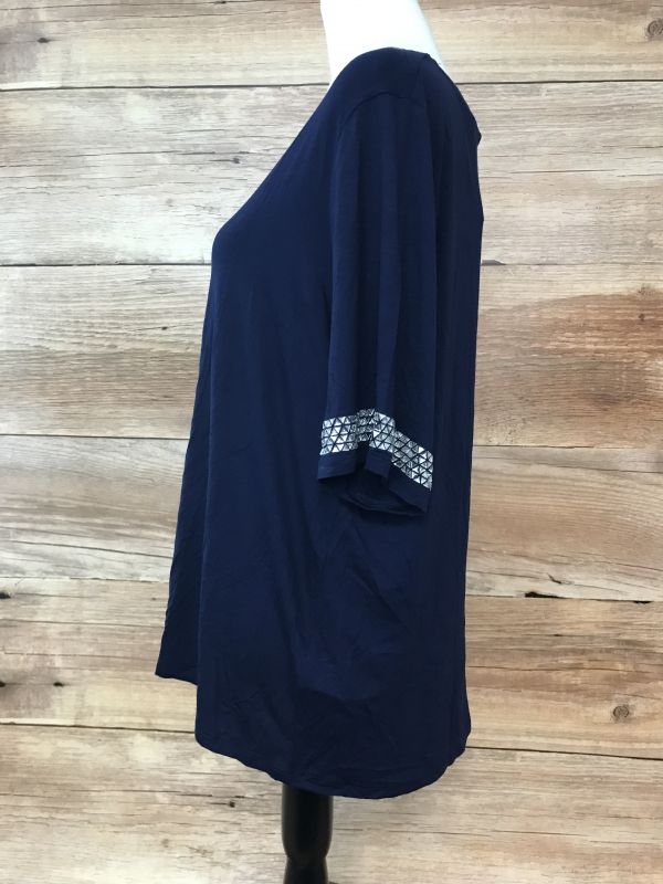 Julipa Navy Top with Silver Embellishment