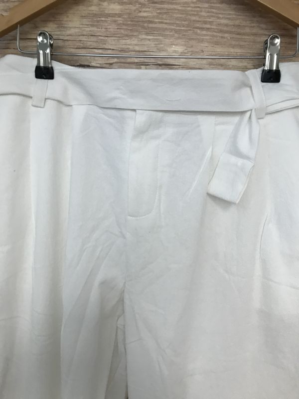 Simply Be White/Cream Wide Leg Trousers