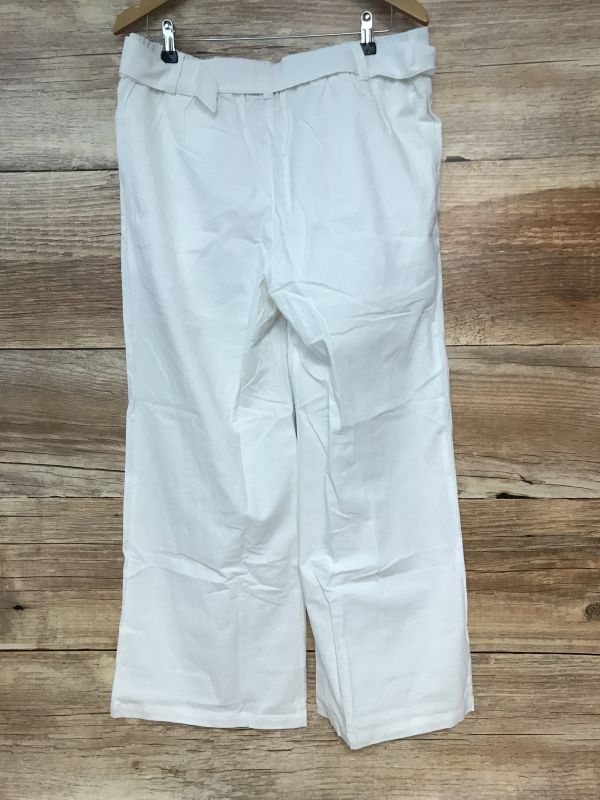 Simply Be White/Cream Wide Leg Trousers