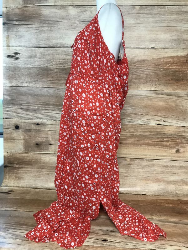 Joe Browns Red Summer Dress with White Flower Print