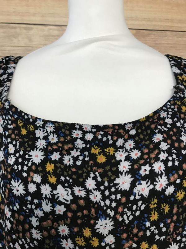 Joe Browns Black Long Sleeved Dress with Floral Print