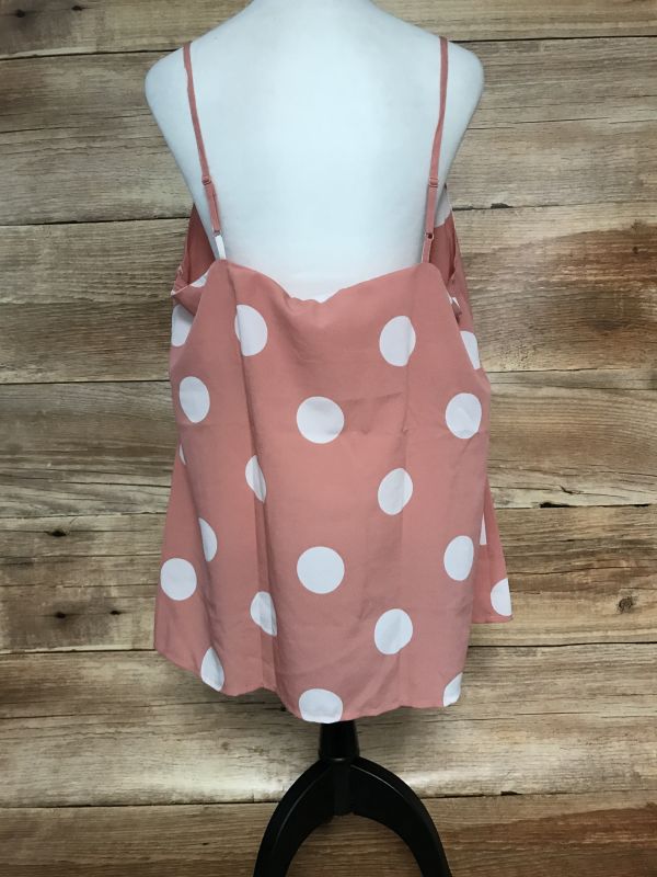 Capsule Peach Strappy Top with White Polka Dots