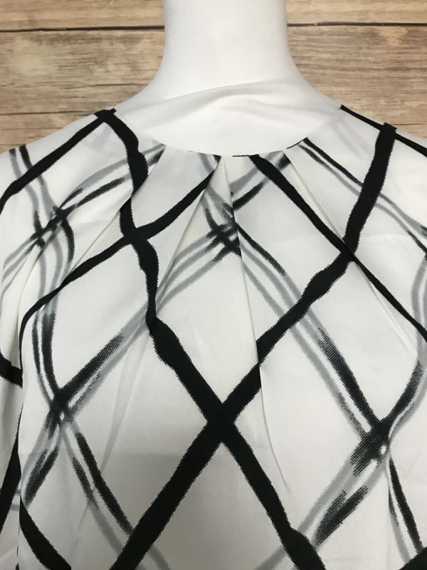 Julipa White Top with Black Cross Pattern Print