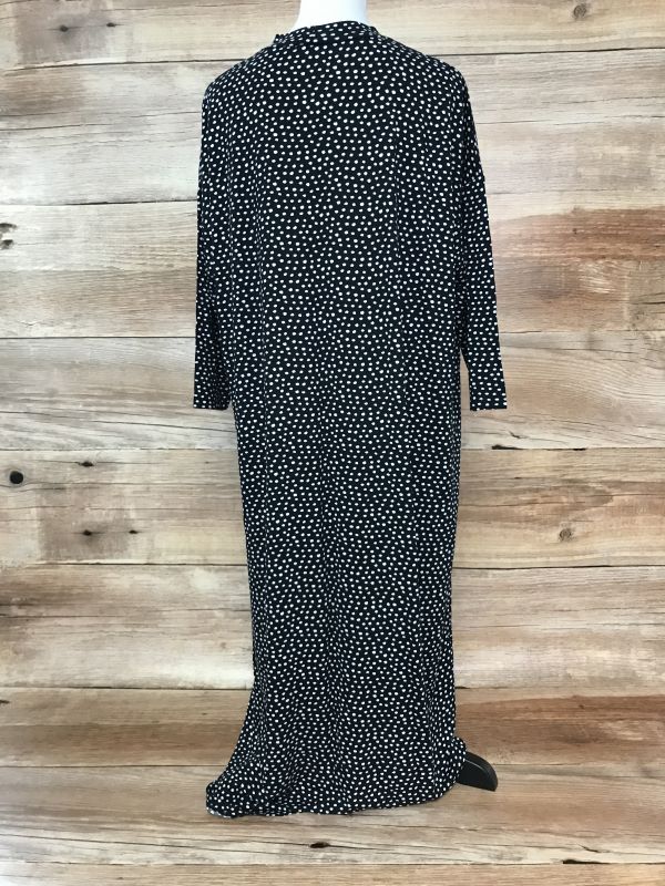 Simply Be Black Long Sleeve Dress with White Polka Dots