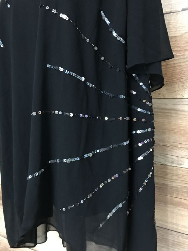 Joanna Hope Black Top with Silver Sequin Detail