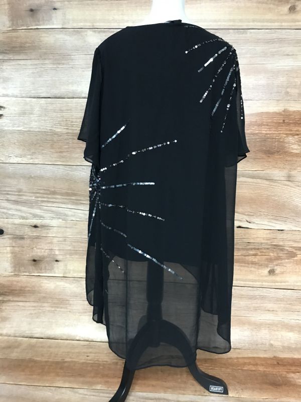 Joanna Hope Black Top with Silver Sequin Detail