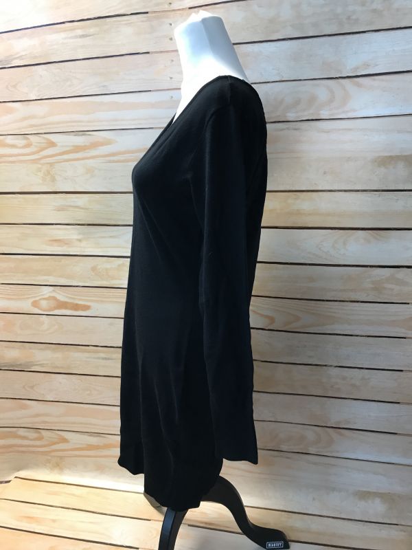 Black midi length dress