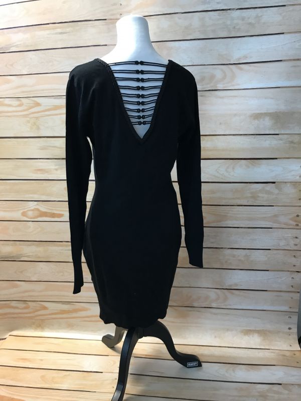 Black midi length dress