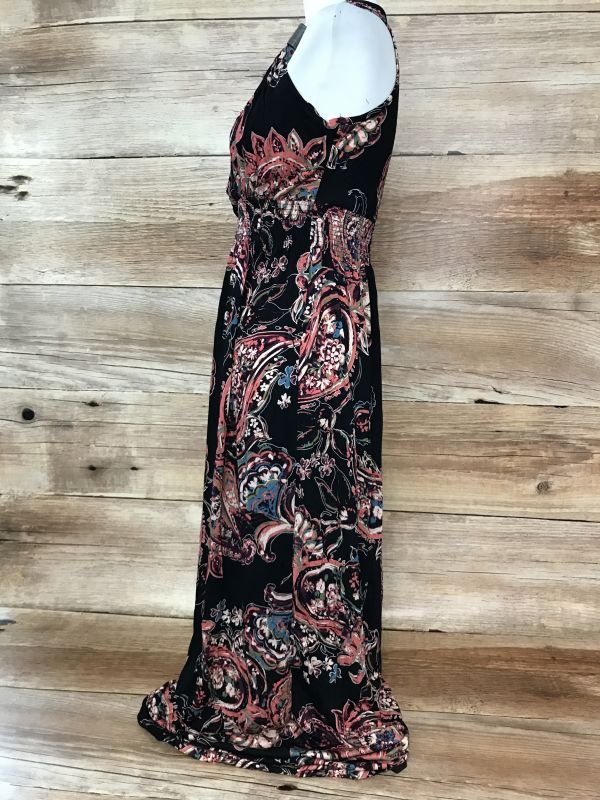 Lascana Black Maxi Dress with Floral Print