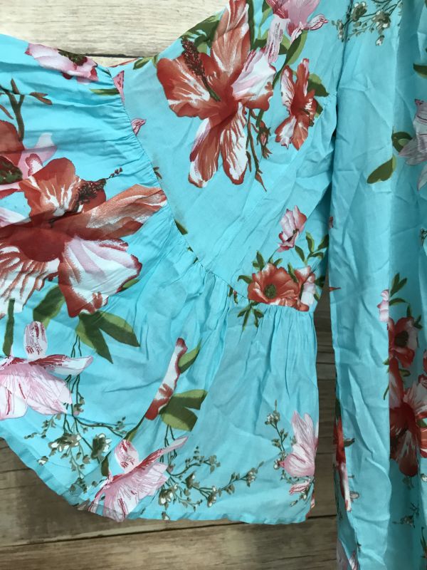 BonPrix Selection Turquoise Dress with Floral Print