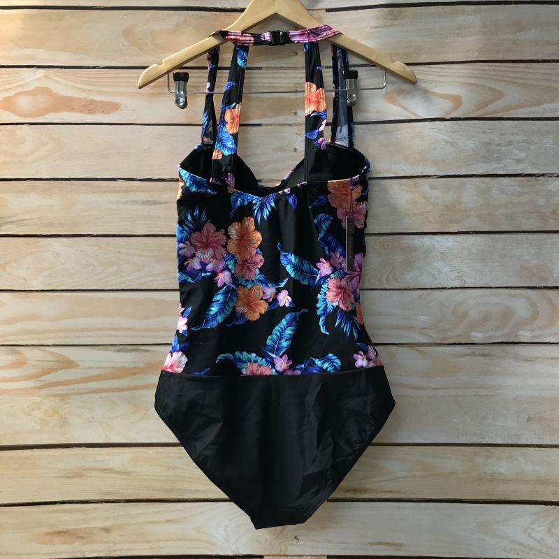 Black floral swimsuit