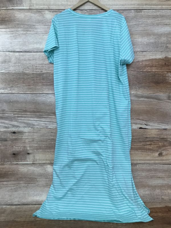 Turquoise Green and White Stripe Night Dress