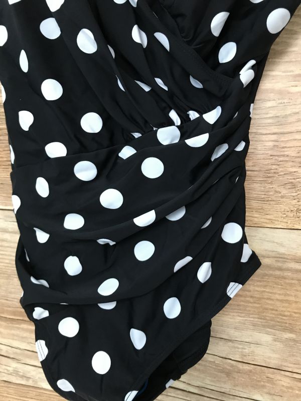 Black and white polka dot swimsuit