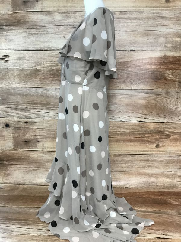 Kaleidoscope Brown Dress with Brown, White and Black Polka Dot Design