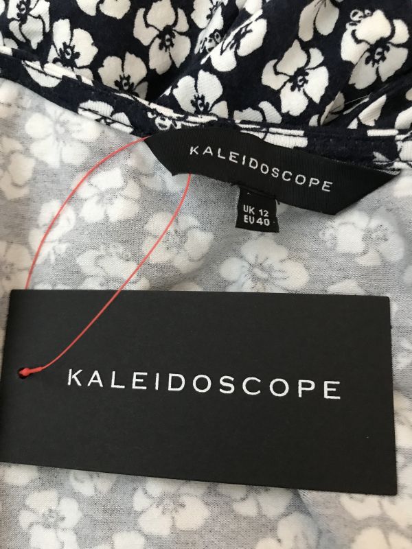 Kaleidoscope Black Dress with White Flower Print